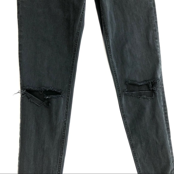 GRLFRND Candice ripped black stretch skinny jeans ankle jegging 27P 27 petite - Picture 4 of 16